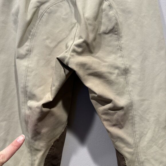 R.J. Classics Breeches Knee Patch Equestrian Riding Pants Beige Suede Women 24 - Picture 8 of 10